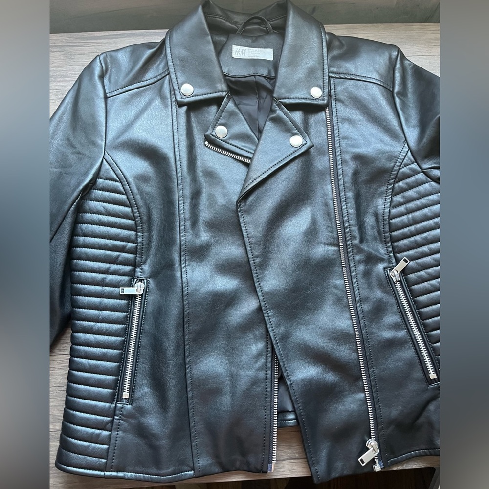 Black Girls biker jacket size 13/14Y